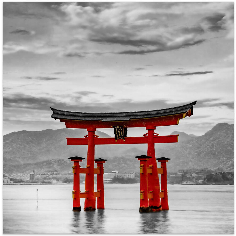 Wall art Torii of Itsukushima Shrine on Miyajima - colorkey